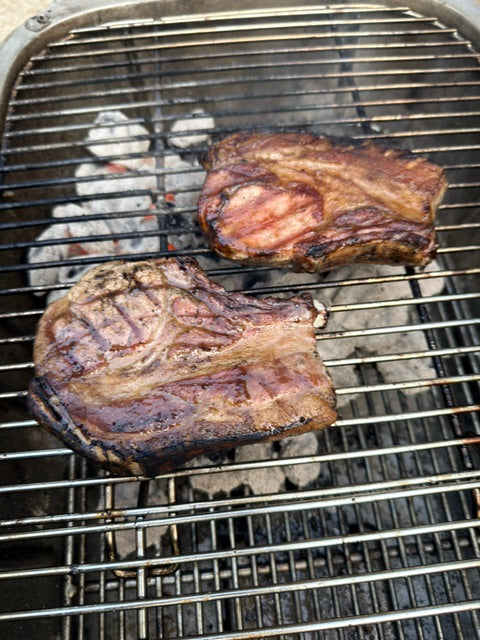 Honey Pot Farmstead original photograph: Farmstead Rib Chop on Grill - IMG_8871