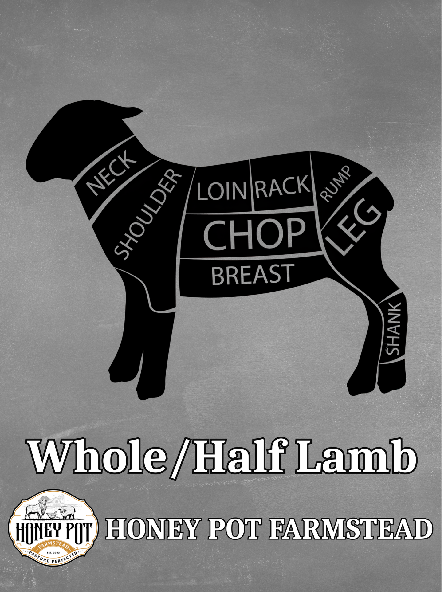 Pasture-Raised Hair Sheep Lamb — Whole,  or Half (Frozen Meat Cut)